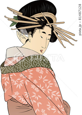 浮世絵 女性 その96のイラスト素材 [81487128] - PIXTA