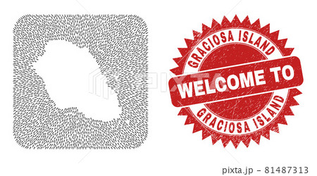 Welcome Rubber Seal and Graciosa Island Map Direction Subtracted Mosaic 81487313