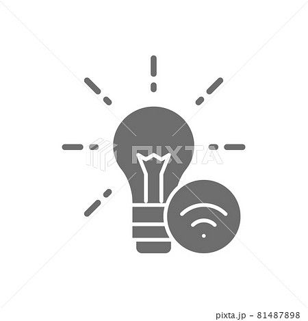 Innovation, light bulb with wifi, idea grey icon. Innovation, light bulb with wifi, idea grey icon. 81487898