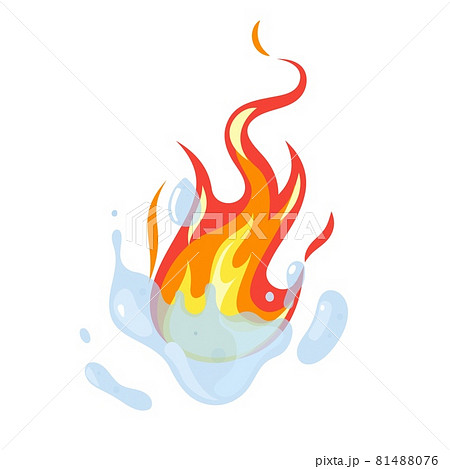 Fire fighting. Water extinguishing. Cartoon... - Stock Illustration  [81488076] - PIXTA