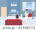 Use of robots in the home concept   vector. 81488233