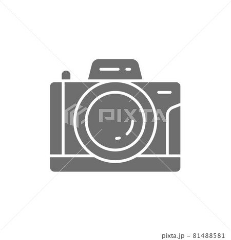 Professional photo camera grey icon. Isolated on white background 81488581