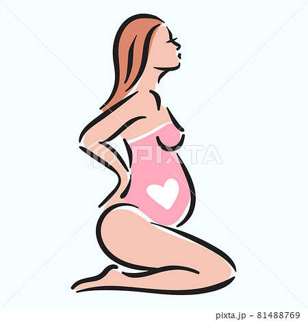 Fertillity pregnancy mother woman with belly illustration 81488769