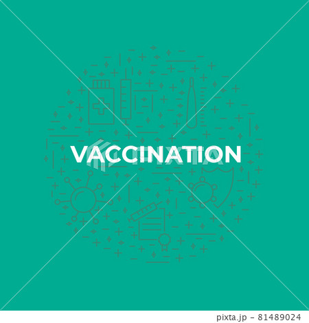 Vaccination and immunization line icon design element. Collection Vaccination and immunization line icon design element. Collection 81489024