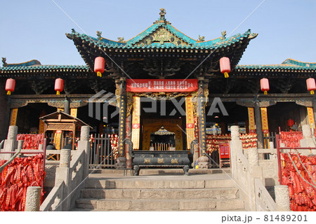 Pingyao in Shanxi Province, China. The Temple of City God in Pingyao. The Temple of City God is a large and well-preserved ancient temple in Pingyao old town. 81489201