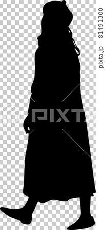 女性モデルシルエットdのイラスト素材