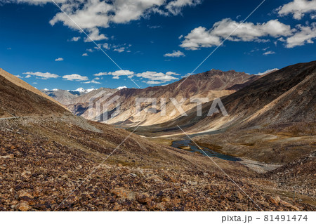 View of Himalayas near Kardung La pass. Ladakh, India 81491474