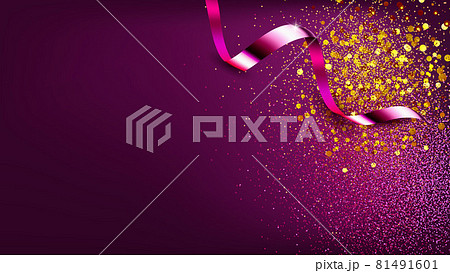 Confetti Glossy Decoration Banner Copyspace Vector 81491601