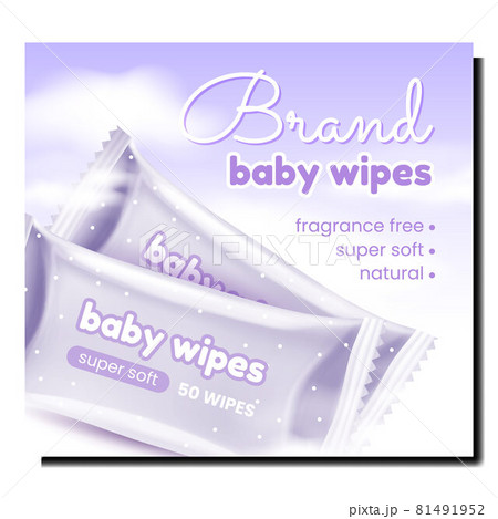 Baby Wipes Blank Bags Promotional Poster Vector 81491952