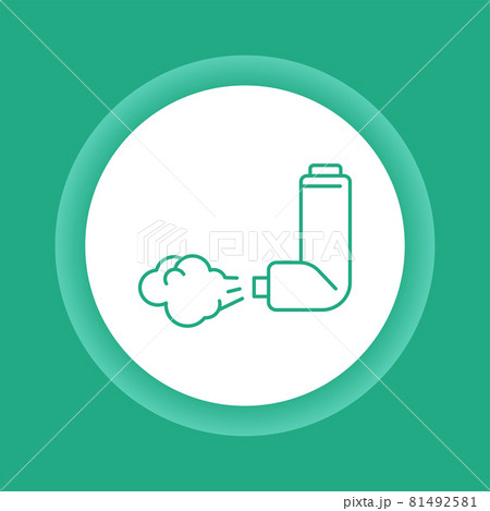 Throat spray color button icon. Pharmaceutical drug. 81492581