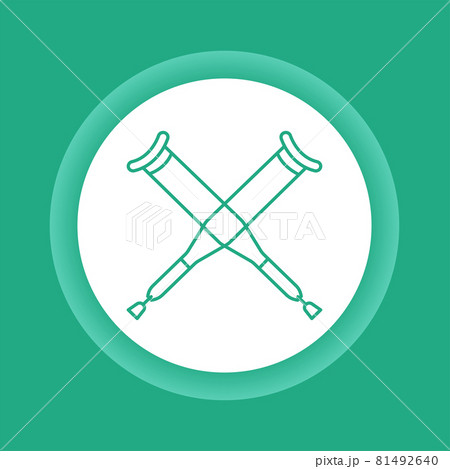 Axillary crutch color button icon. Medical tool for people Axillary crutch color button icon. Medical tool for people 81492640