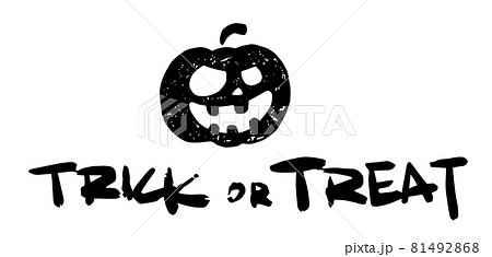 Trick or Treat. Cute and fun hand drawn calligraphy and pumpkin. Trick or Treat. Cute and fun hand drawn calligraphy and pumpkin. 81492868
