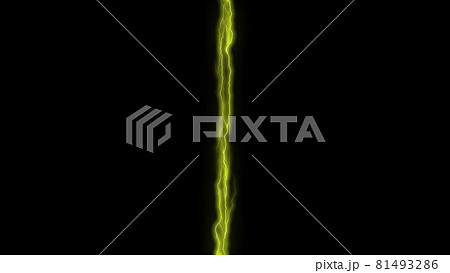 画面を2分割する垂直の黄色い稲妻のイラスト素材