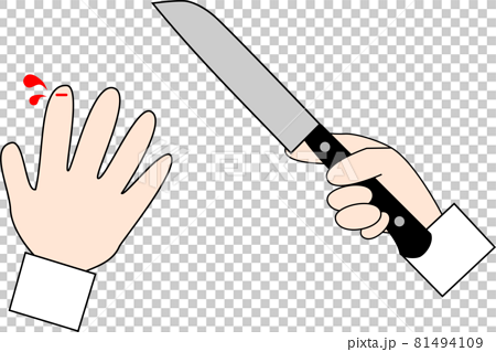 Image of cutting hands with a kitchen knife - Stock Illustration [81494109]  - PIXTA