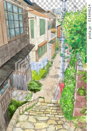 石の階段と木の家 石の階段と木の家 81494624