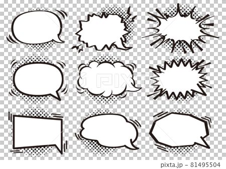 演講氣球圖標漫畫 81495504