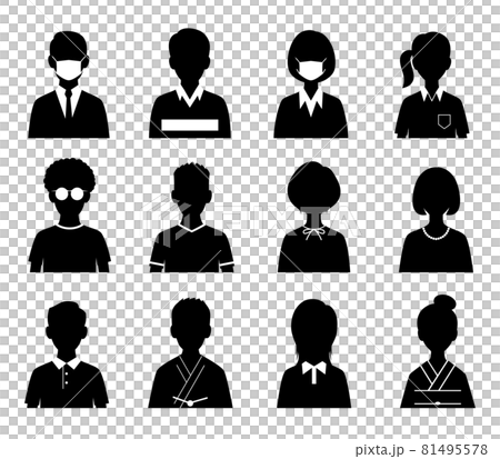 人物シルエットのイラスト素材