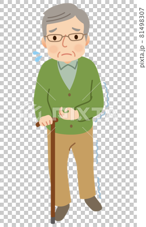 偏癱:拄著拐杖走路的老人 偏癱:拄著拐杖走路的老人 81498307