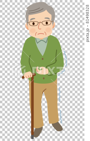 偏癱:拄著拐杖走路的老人 偏癱:拄著拐杖走路的老人 81498328