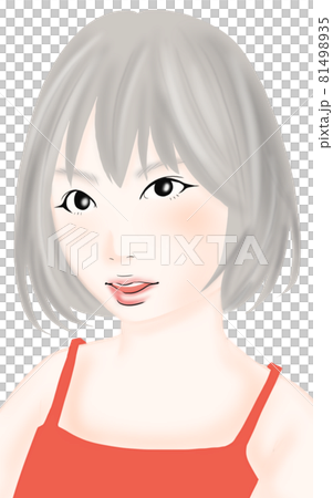 Female illustration of ash hair staring at 81498935