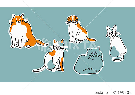 いろんな種類の猫 シンプル のイラスト素材