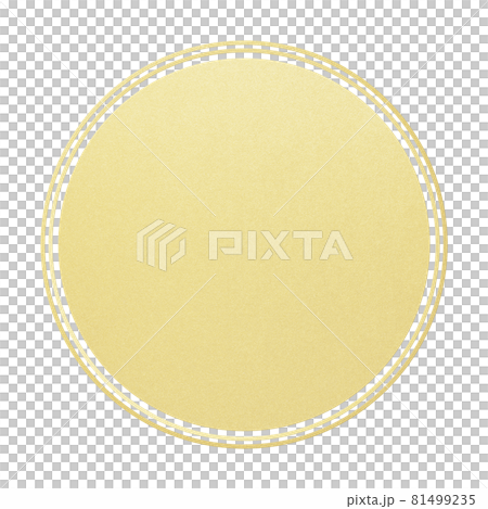 金色の円形フレーム 81499235