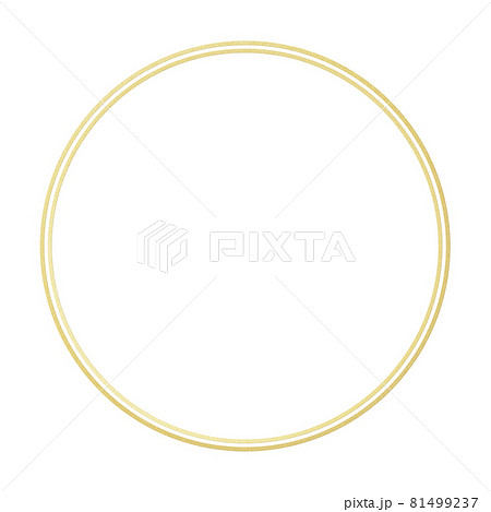 金色の円形フレームのイラスト素材