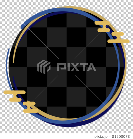 Hand-painted Japanese-style frame checkered pattern black Hand-painted Japanese-style frame checkered pattern black 81500078