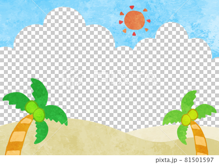 Summer watercolor style illustration material 81501597