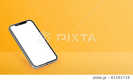 Orange background, smartphone, mock-up,A TYPE 81501719