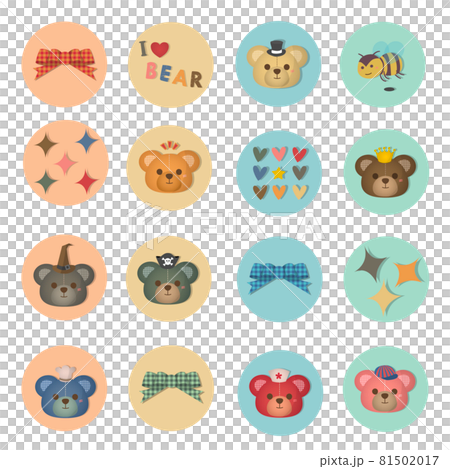 I LOVE bear icon SET ,クマアイコンセット 81502017