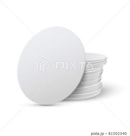 Circle beermat, bierdeckel isolated on white background with shadow Circle beermat, bierdeckel isolated on white background with shadow 81502340