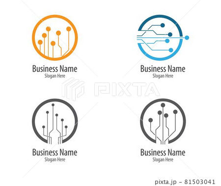 Circuit logo template vector icon illustration 81503041