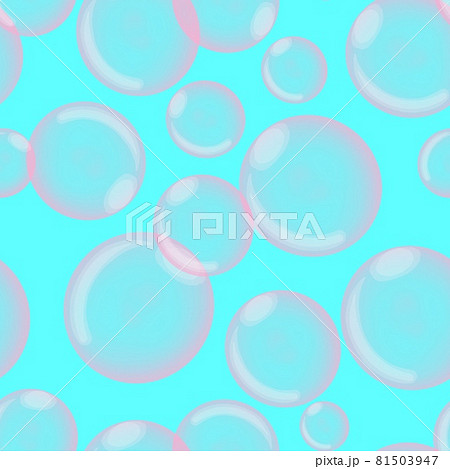 Bright seamless pattern with realistic pink bubblegum bubbles on blue background Bright seamless pattern with realistic pink bubblegum bubbles on blue background 81503947
