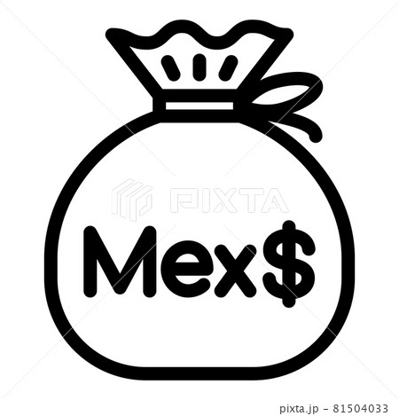メキシコ・ペソ　現金袋　ベクターイラスト 81504033