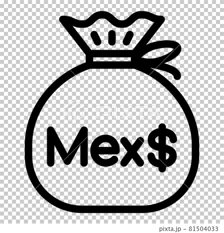 メキシコ・ペソ　現金袋　ベクターイラスト 81504033