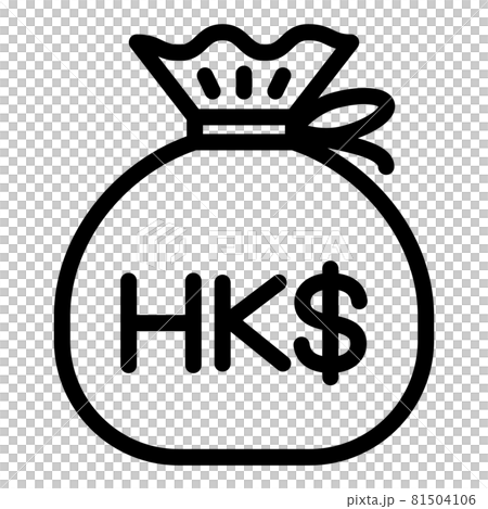 港元;圖標現金袋矢量圖 港元;圖標現金袋矢量圖 81504106