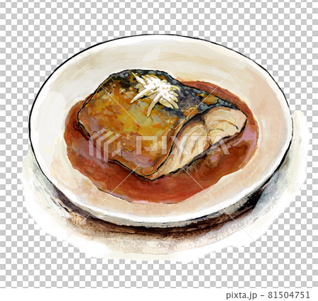 水彩風 鯖の味噌煮 水彩風 鯖の味噌煮 81504751