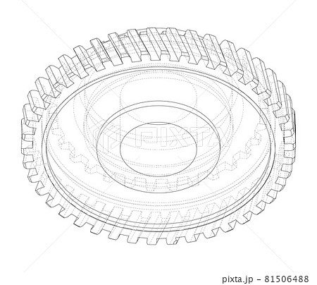 Gear wheel. Vector rendering of 3d 81506488