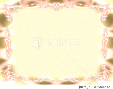 ハートと光のフレーム　コルクボード風の背景 81508242