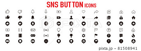 SNSアイコンボタンのセット 81508941