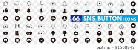 SNSアイコンボタンのセット 81508945