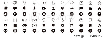 SNSアイコンボタンのセット 81508947