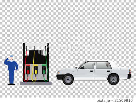 ガソリンスタンドと車 81509910