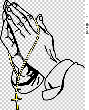 praying rosary hands