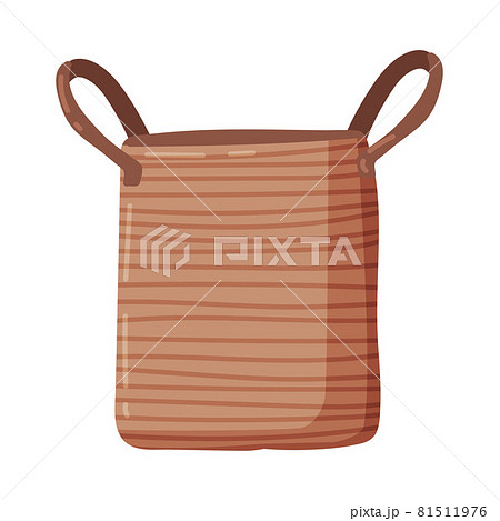 Empty Laundry Basket or Hamper with Side Handle Vector Illustration Empty Laundry Basket or Hamper with Side Handle Vector Illustration 81511976