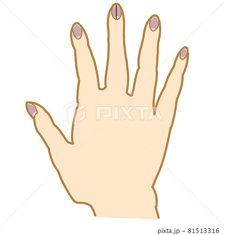 Hands with black lines on the nails - Stock Illustration [81513316] - PIXTA