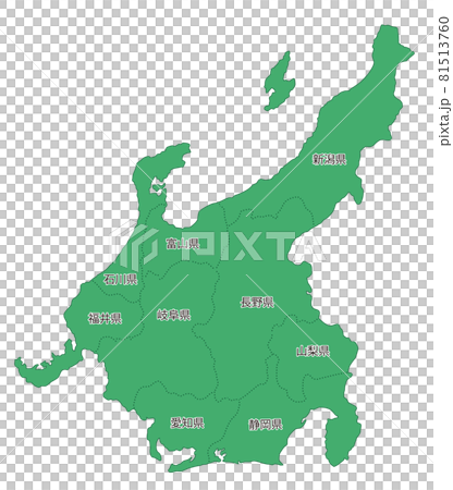 日本地方区分＿中部＿県名入り＿gr 81513760