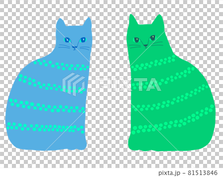 Two cats facing each other 81513846