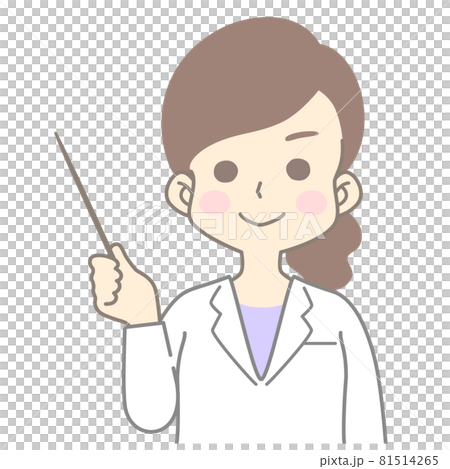 指示棒を持つ白衣を着た女性 - 医者・栄養士 81514265